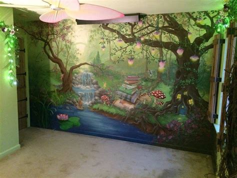 Enchanted Forest Bedroom Mural During The Day Hannonartworks