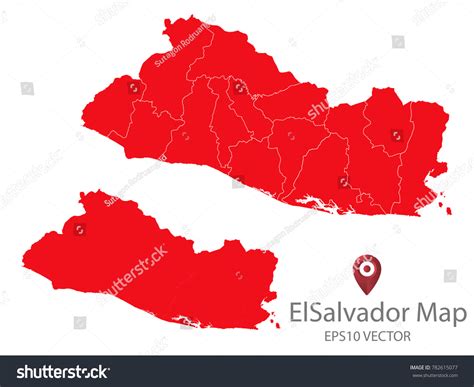 Couple Set Mapred Map El Salvadorvector Stock Vector Royalty Free