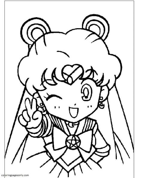 Chibi Sailor Moon Coloring Page Free Printable Coloring Pages