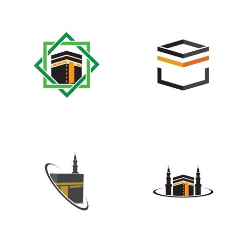 Kaaba Mecca Symbol Logo Illustration Design Template 4730738 Vector Art