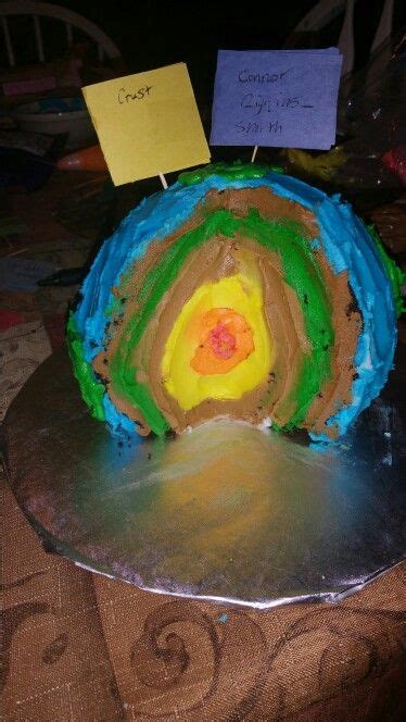 Layers Of The Earth Cake By Connor For School Project Earth Cake