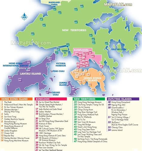 Plan Et Carte Touristique De Hong Kong Attractions Et Monuments De