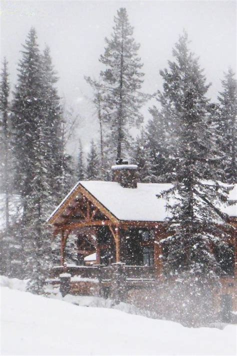 Beautiful Snow And Cabin On Pinterest