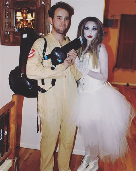 Halloween Couples Costume Ghostbuster And Ghost Couplescostume Ha Couples Halloween
