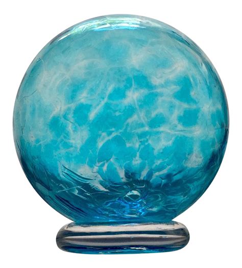 Aqua Blown Glass Globe Chairish