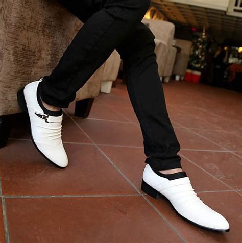Fashion New White Dress Shoes Mens Casual Shoes Groom Wedding Shoes