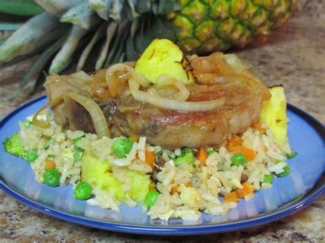Pork Chops With Pineapple Fried Rice The Spiffy Cookie