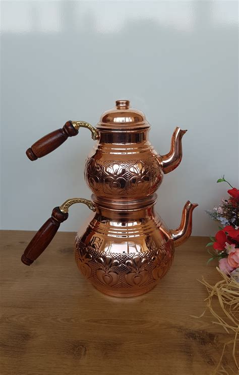 Real Copper Teapot Setcopper Tea Kettledecorative Teapot Set Etsy