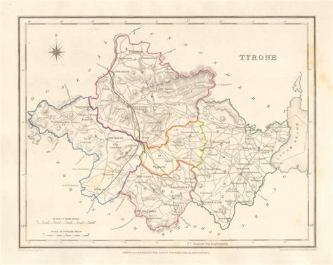 County Tyrone Antique Map For Lewis By Dower Creighton Ulster