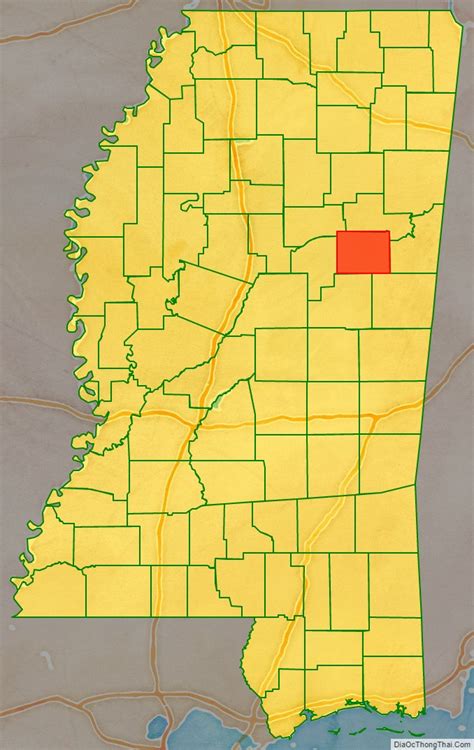 Map Of Oktibbeha County Mississippi