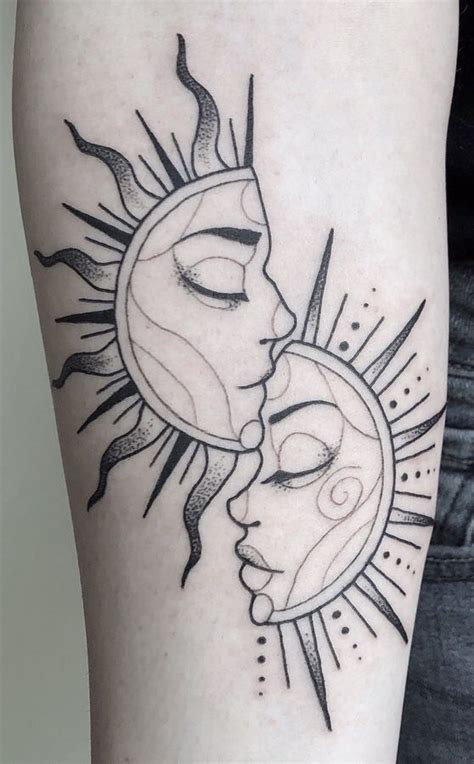 50 Meaningful And Beautiful Sun And Moon Tattoos Moon Sun Tattoo