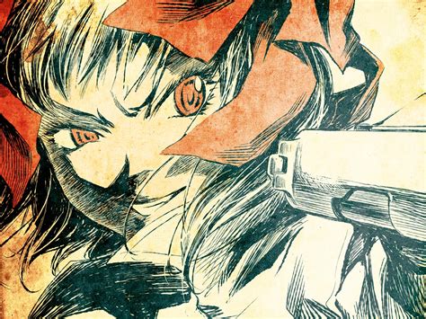 Amami Haruka Close Gun Idolmaster Red Eyes Shimoigusa Weapon Anime