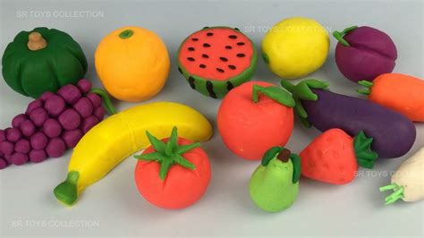 Learn Names Of Fruit And Vegetables Using Play Doh With Surprise Toys