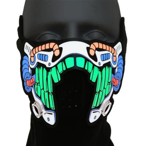 Sound Reactive Cyborg Led Rave Mask Neon Culture