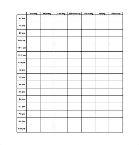 Free Printable Time Schedule Template Printable Templates