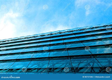 Modern Office Building With Blue Glass Facade Stock Photo Image Of