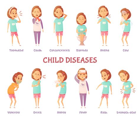 Infantile Diseases Symptoms Set 483035 Vector Art At Vecteezy