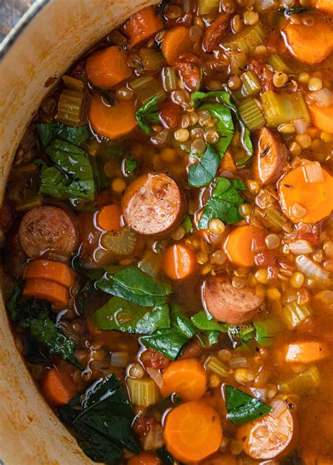 Lentils And Sausage Lentil Sausage Soup Hearty Sausage Smoked