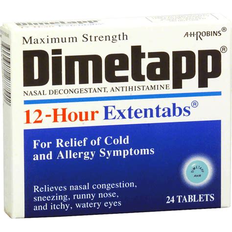 Dimetapp Nasal Decongestant Antihistamine Maximum Strength 12 Hour