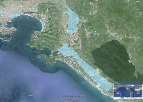 Map Of The City Of Acapulco Guerrero Mexico Google Earth And Download Scientific