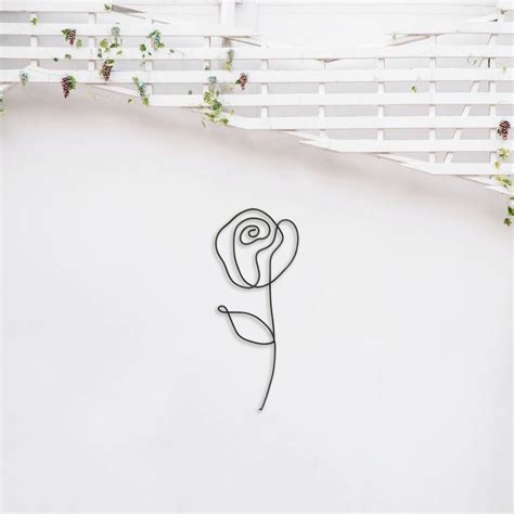 Rose Minimalist Wire Wall Art By Briar Rose Wire