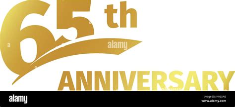 Isolated Abstract Golden 65th Anniversary Logo On White Background 65
