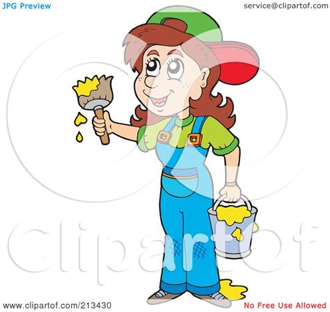 Royalty Free Rf Clipart Illustration Of A Female House Painter With