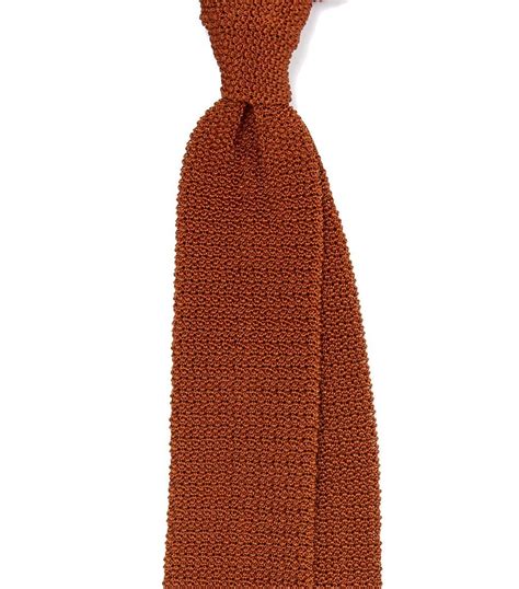 Rust Knitted Silk Solid Colour Tie Drakes Solid Color Ties Solid