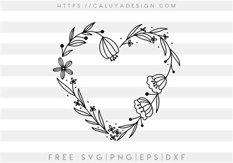 Free Heart Floral Frame Svg Caluya Design