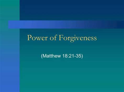 Ppt Power Of Forgiveness Powerpoint Presentation Free Download Id