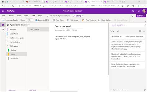 Using Live Captions In Onenote For More Inclusive Learning Microsoft Edu