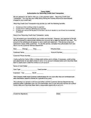 A credit card authorization form is a legal document. 24 Printable recurring credit card authorization form Templates - Fillable Samples in PDF, Word ...