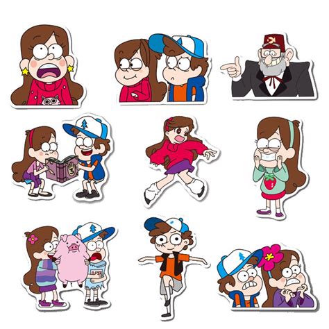 Wendy 39pcs Gravity Falls Stickers Pack Bill Cipher Vinyl Decals Dipper