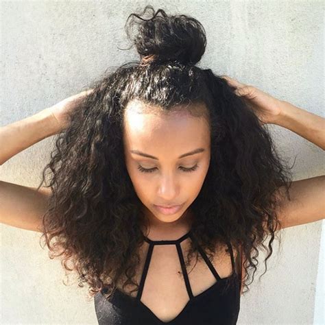 20 Curly Bun With Bangs Weave Fashion Style