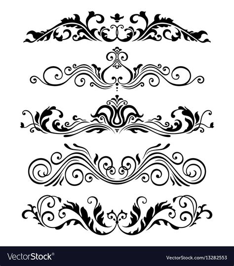 Retro Victorian Elements Collection For Royalty Free Vector