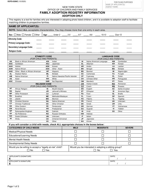 Form Ocfs 5200c Fill Out Sign Online And Download Printable Pdf New