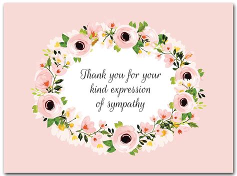 25 Funeral Thank You Cards With Envelopes Blank Floral Sympathy