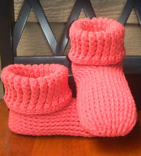 Crochet Pattern Knit Look Slipper Boots Adult Sizes 3 12