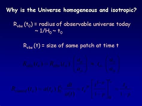 Observed Features Of The Universe Universe Is Homogeneous