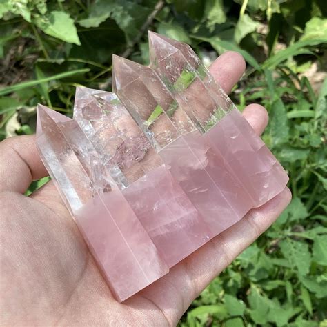 1pc 70g Natural Clear Quartz Rose Quartz Crystal Etsy