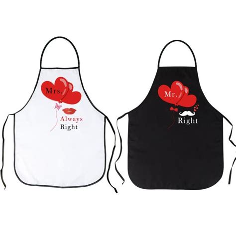 Ourwarm 2pcspack T For Newlyweds Christmas Love Kitchen Apron Cute