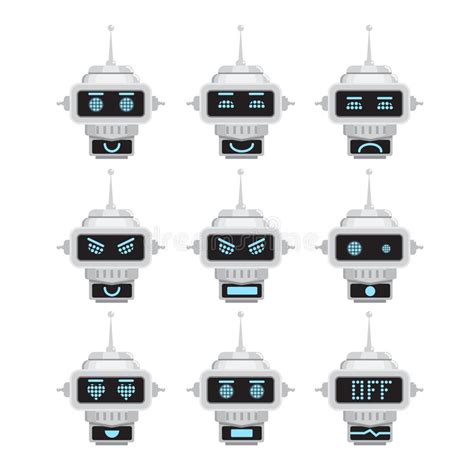 Robot Emotion Emoji Illustrations Stock Vector Illustration Of