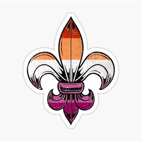 Lesbian Pride Flag Fleur De Lis Sticker For Sale By Valador Redbubble