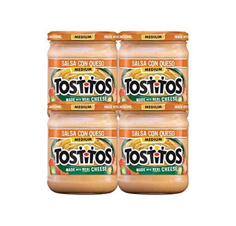 Find how to make queso for nachos here Tostitos Medium Salsa Con Queso, 4 Count, 15.5 oz Jars ...