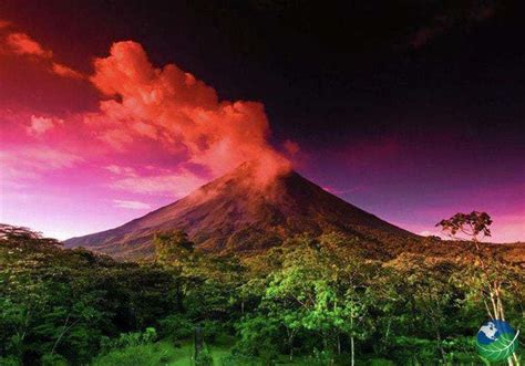 Arenal Volcano And Town Of La Fortuna Costa Rica A
