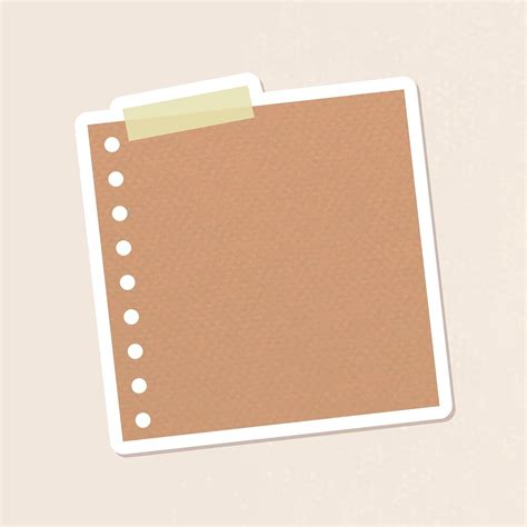 Brown Hole Punched Notepaper Journal Sticker Vector Free Image By