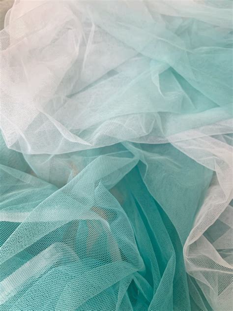 Dip Dye Style Tulle Fabric With Ombré Colors Green And White Etsy Uk
