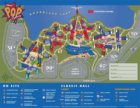 Disney Resorts Pop Century Resort Map Disney Pop Century Resort