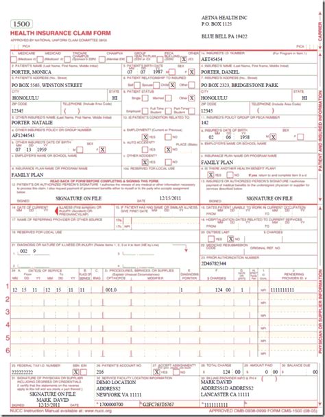 Healthcare It Emr Pms Sample Cms 1500 And Ub04 Form