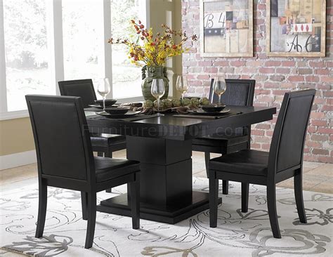 Black Finish Modern Dining Table Woptional Side Chairs